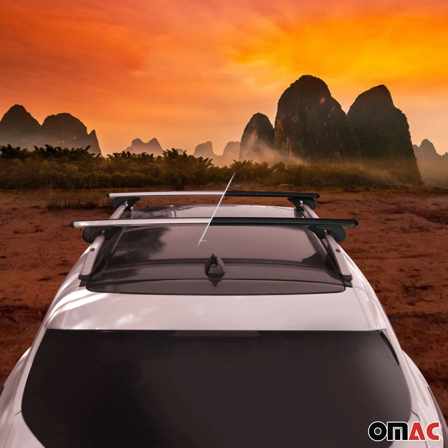 2017-2019 Mercedes GLS Class X166 Roof Rack Cross Bars Silver - Image 7