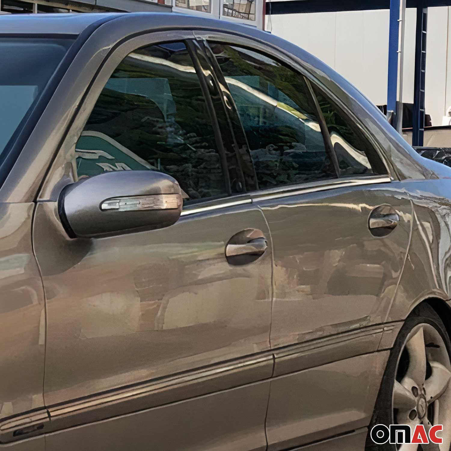 2001-2009 Mercedes C Class W203 Window Molding Trim Streamer S. Steel 4x - Image 3