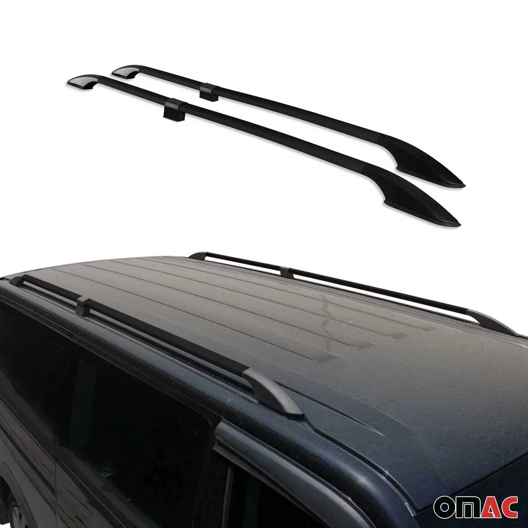 2016-2024 Mercedes Metris Long Wheel Base Roof Rack Rails Side Rails Black - Image 5