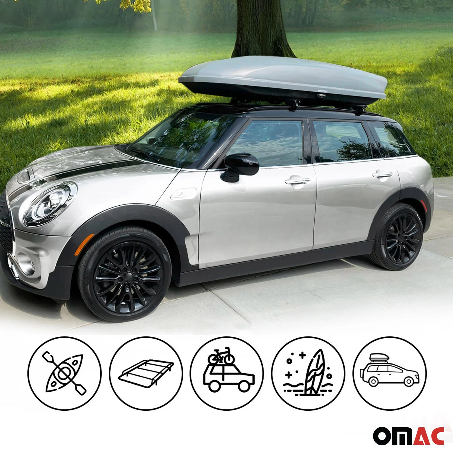 2016-2024 Mini Cooper Clubman F54 Roof Rack Cross Bars Silver - Image 6
