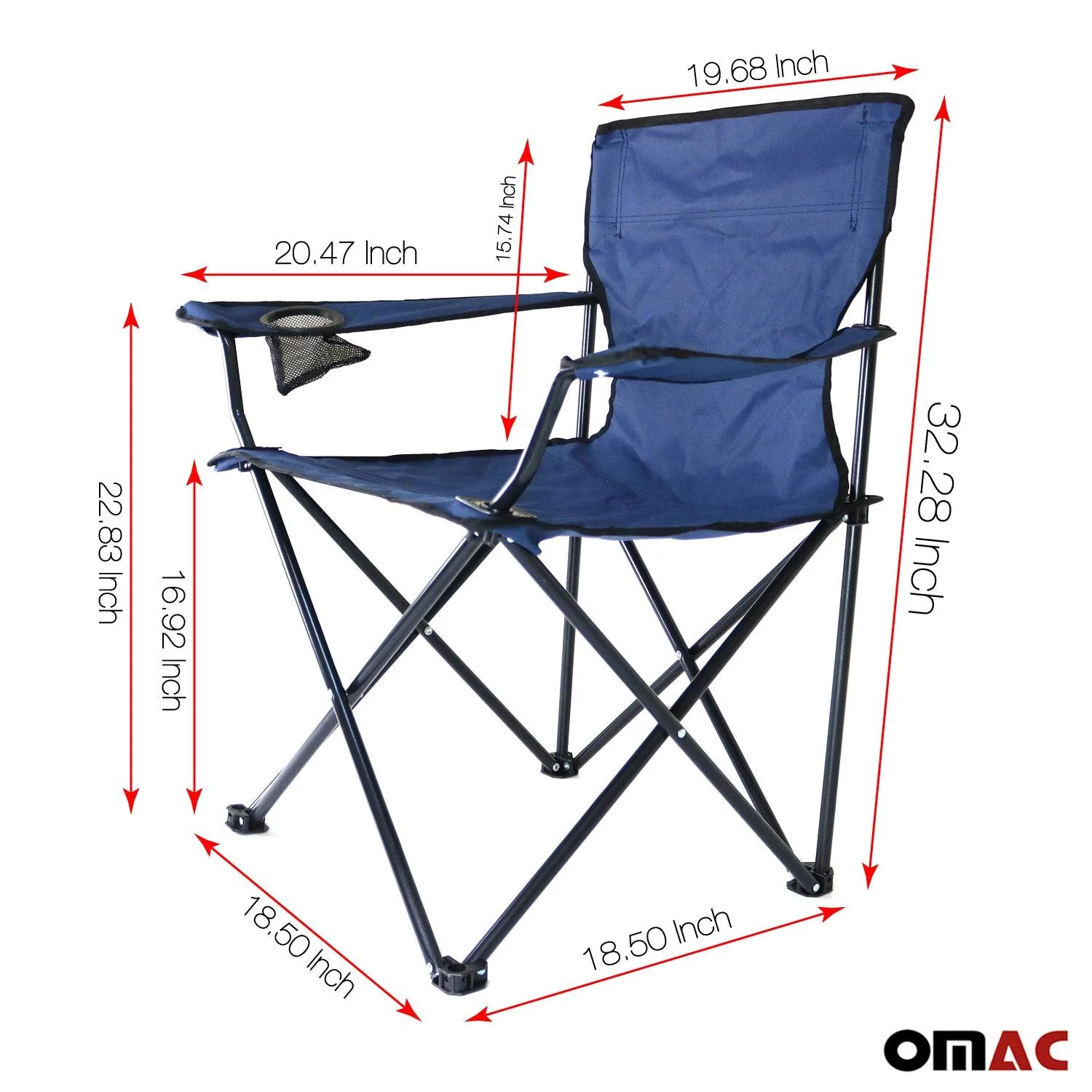 New Folding Camping Chair Beach Seat Outdoor with Cup Holder - Image 5
