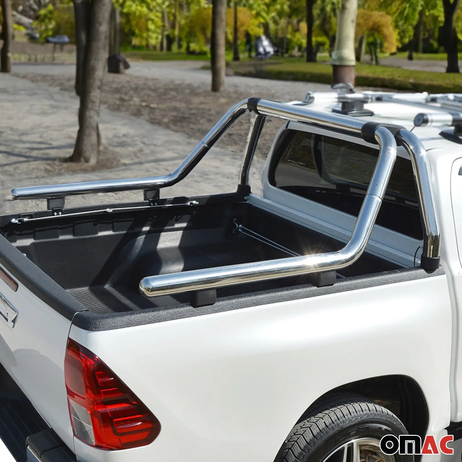 2005-2021 Nissan Frontier Local Pickup Truck Bed Chase Roll Bar Silver - Image 2