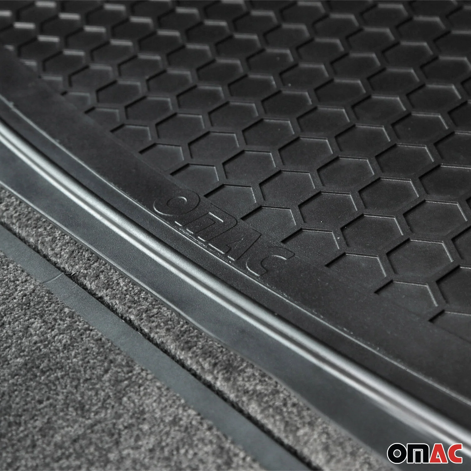 OMAC Car Rubber Cargo Trunk Liner Black Heavy Duty Set Semi-Custom fit - Image 8