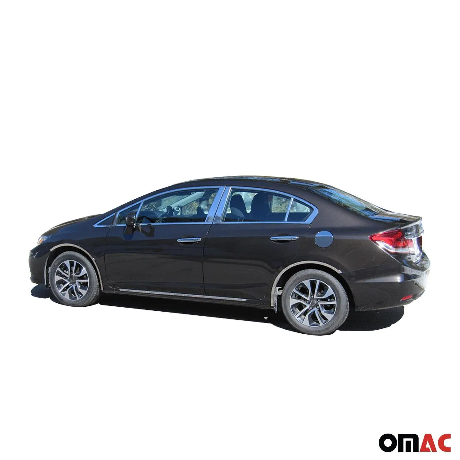 2012-2015 Honda Civic Rear Bumper Accent 1Pc Stainless Steel Silver - Image 2