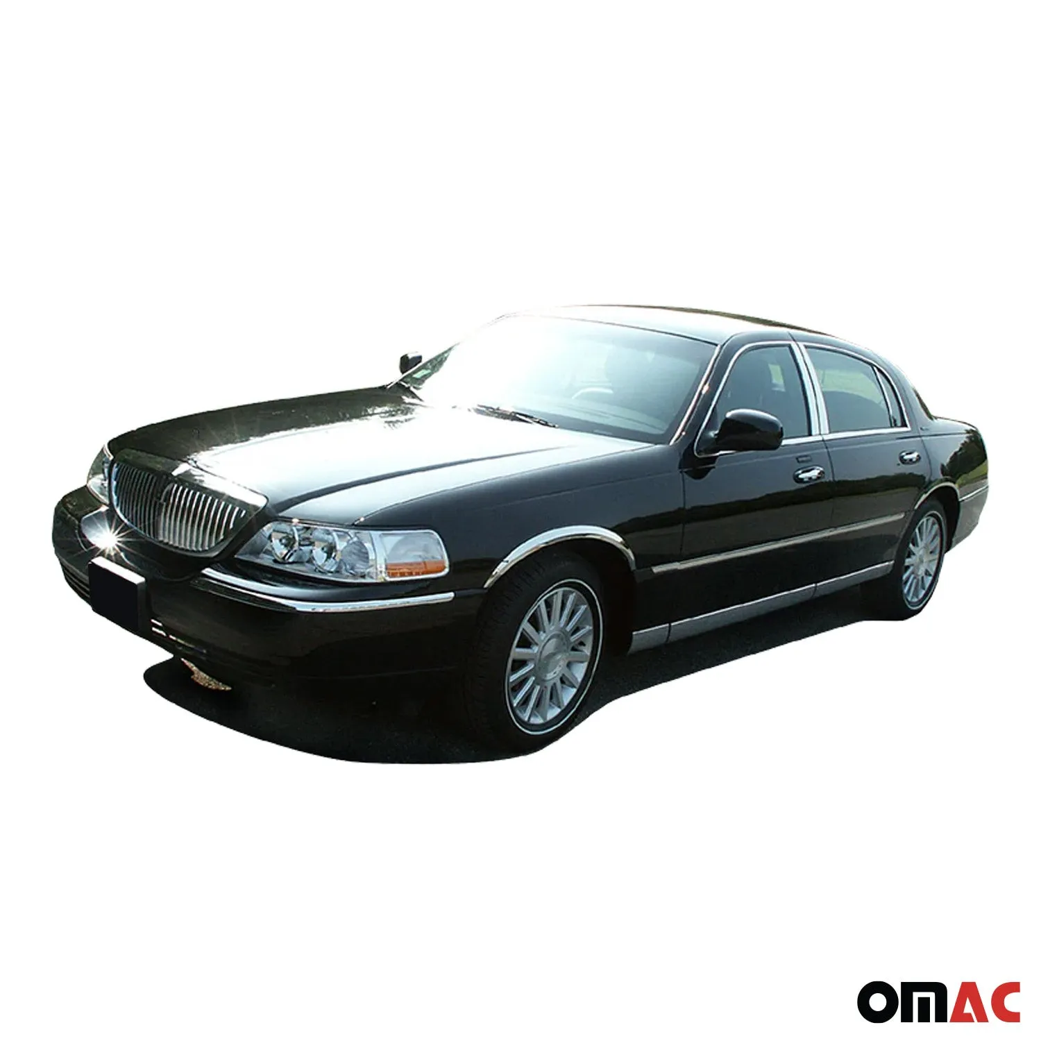 1998-2002 Lincoln Town Car Rear Bumper Accent 1Pc Stainless Steel Silver - Image 2