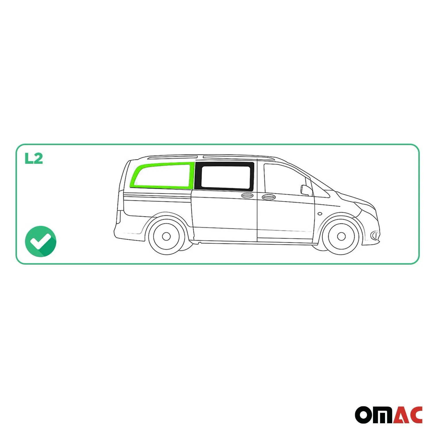 2016-2024 Mercedes Metris Window Glass Right Side Rear Black L2 MWB - Image 3