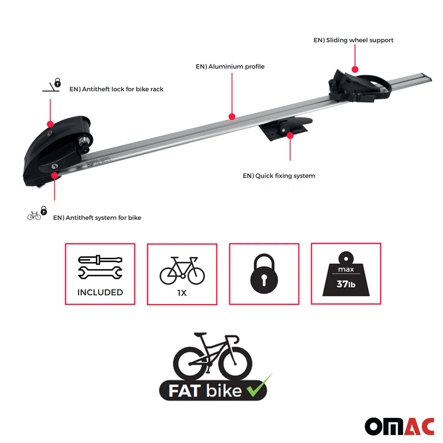 Roof Bicycle Rack Aluminum Upright Mounted Professional Bike Carrier - Image 3