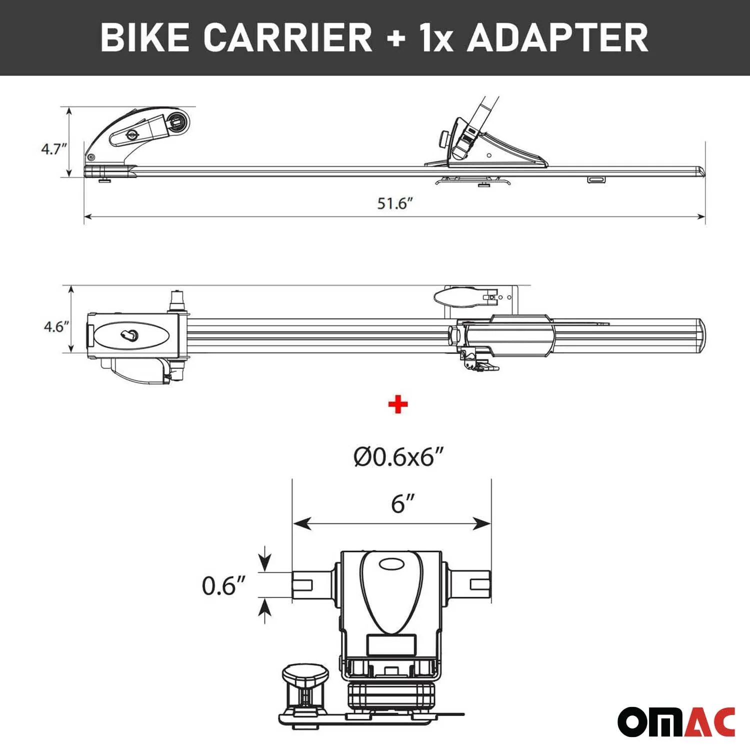Roof Bicycle Rack Bike Carrier Alu Upright with Optional 0,6x4 Inch Fork Kit - Image 6
