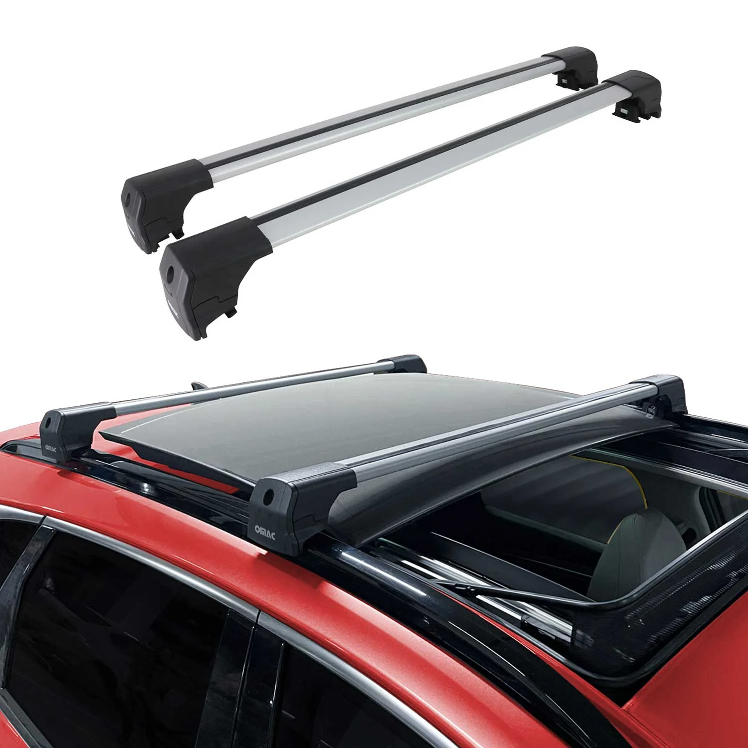 2009-2017 Audi Q5 Roof Rack Cross Bars Silver - Image 2