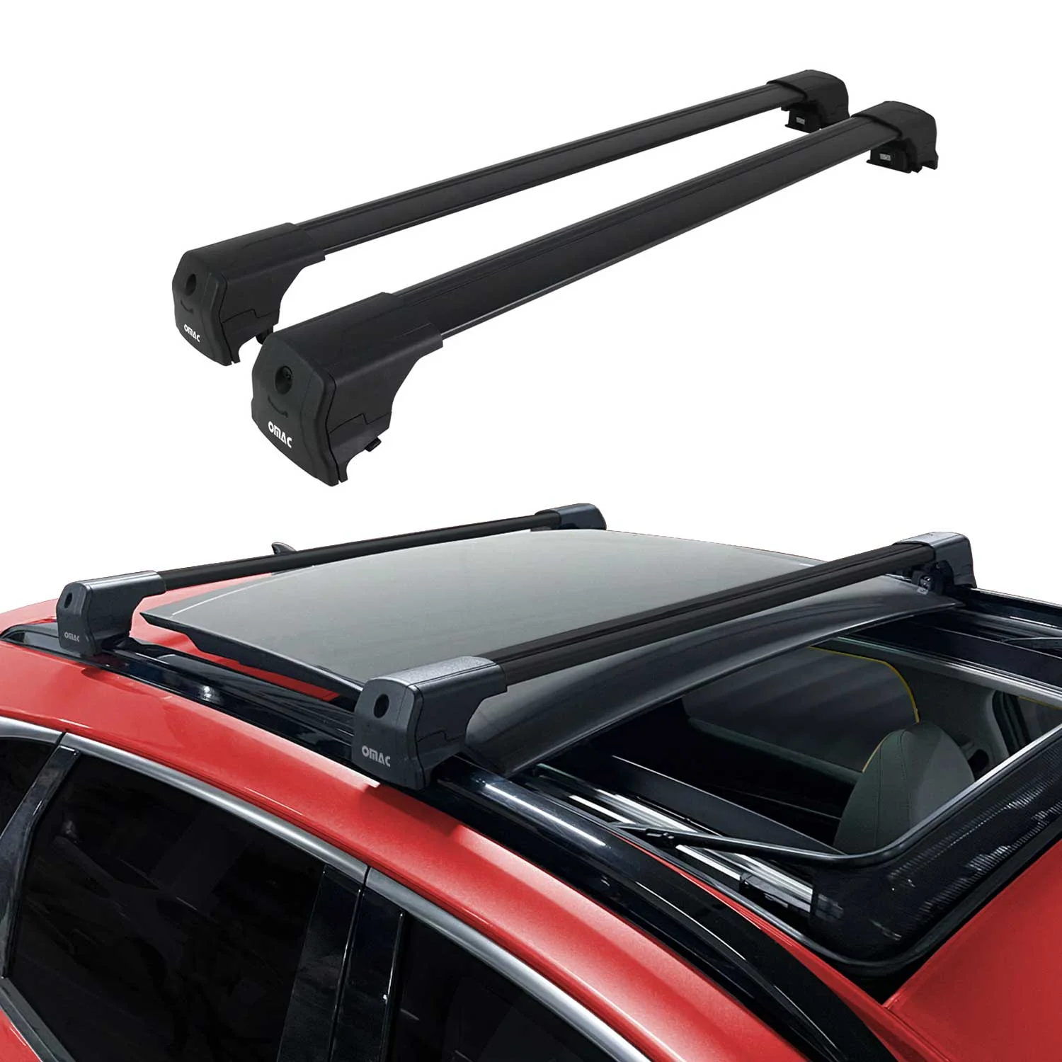 2018-2024 BMW X3 G01 Roof Rack Cross Bars Black - Image 2
