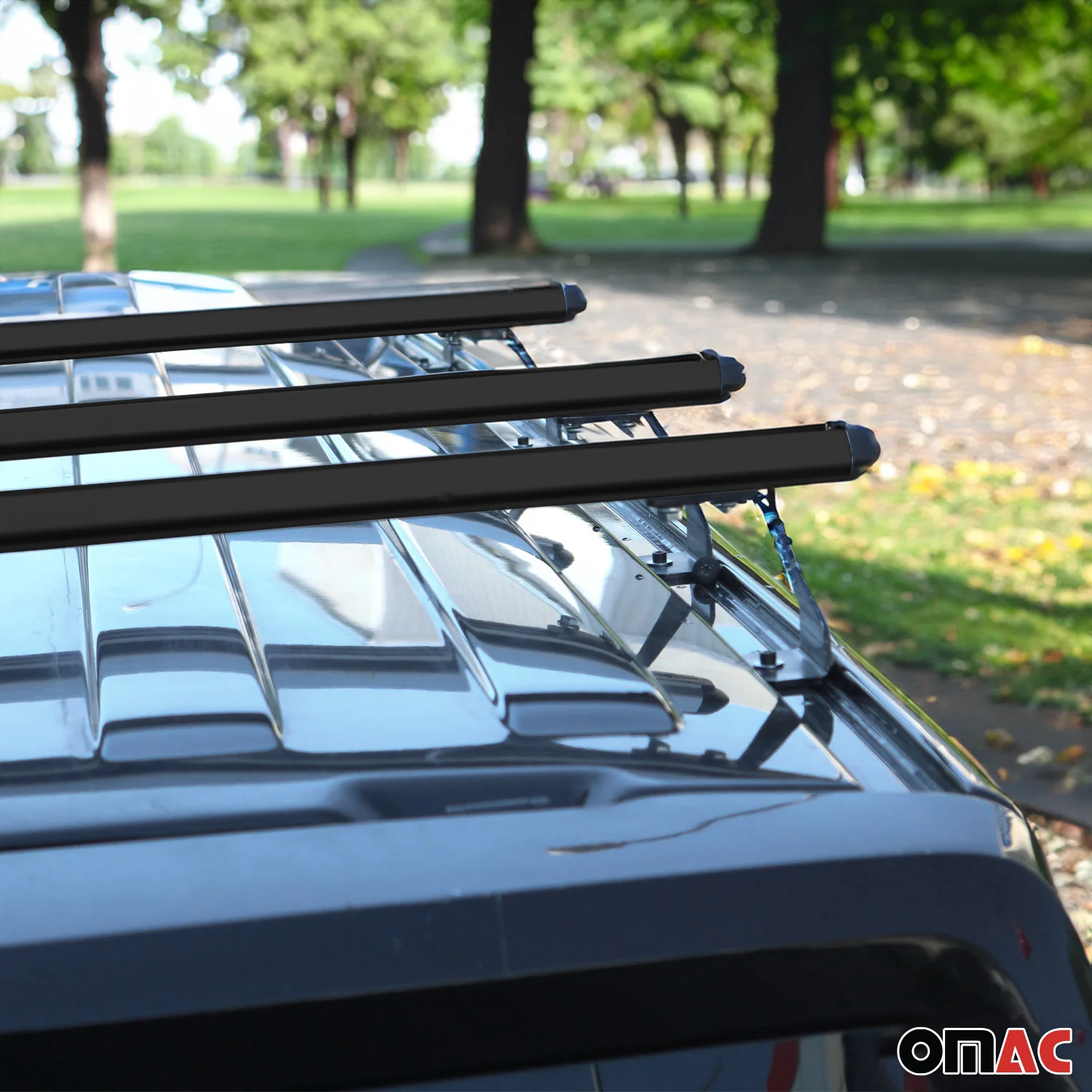 2015-2022 RAM ProMaster City Roof Rack Cross Bars 3Pcs Black - Image 8