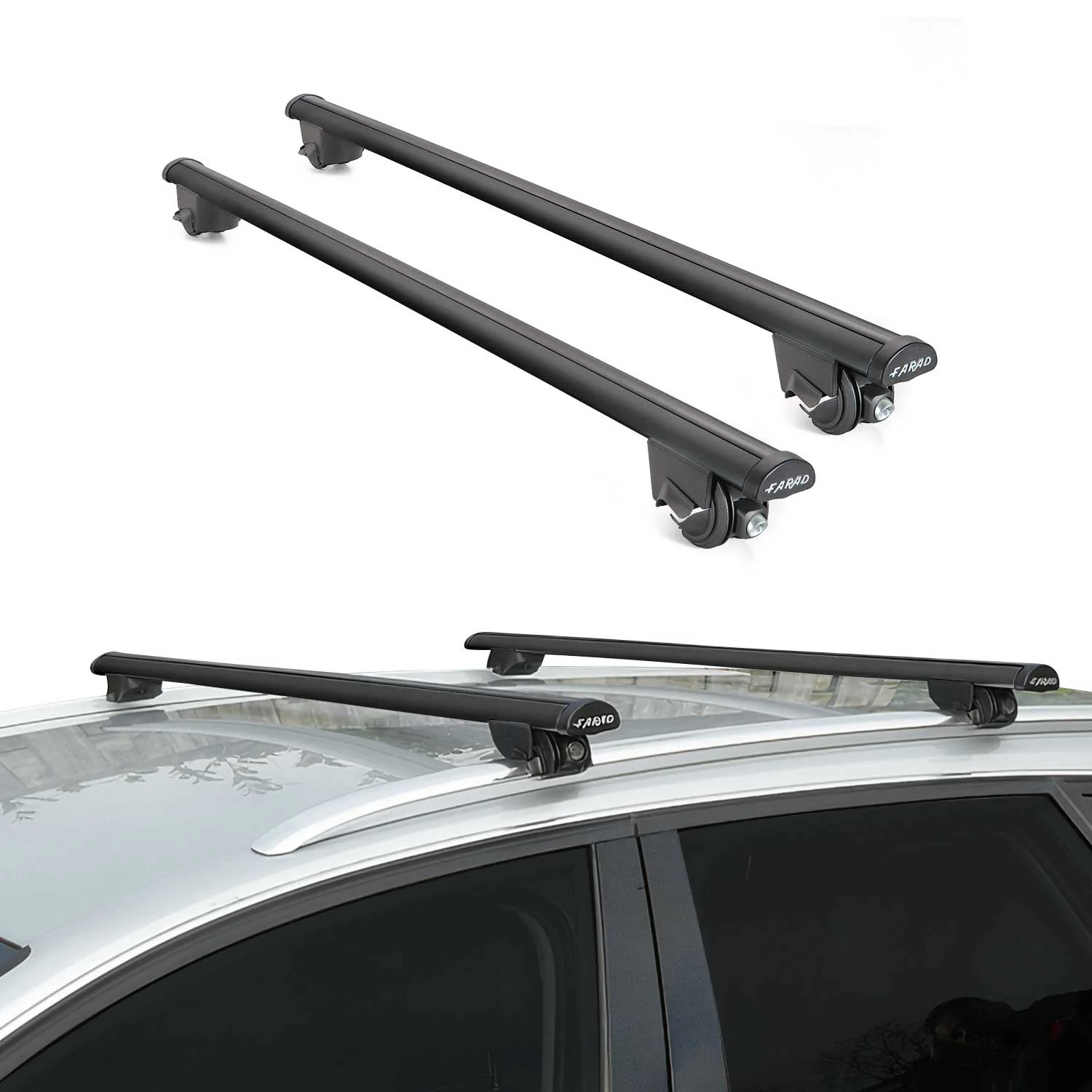 2019-2023 Audi e-tron Quattro Roof Rack Cross Bars Black - Image 2