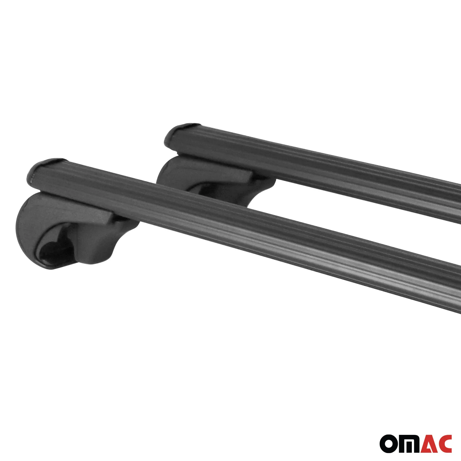 Roof Rack Raised Rail Cross Bars Carrier Lockable 47" 2 Pcs Aluminum Black - Image 12