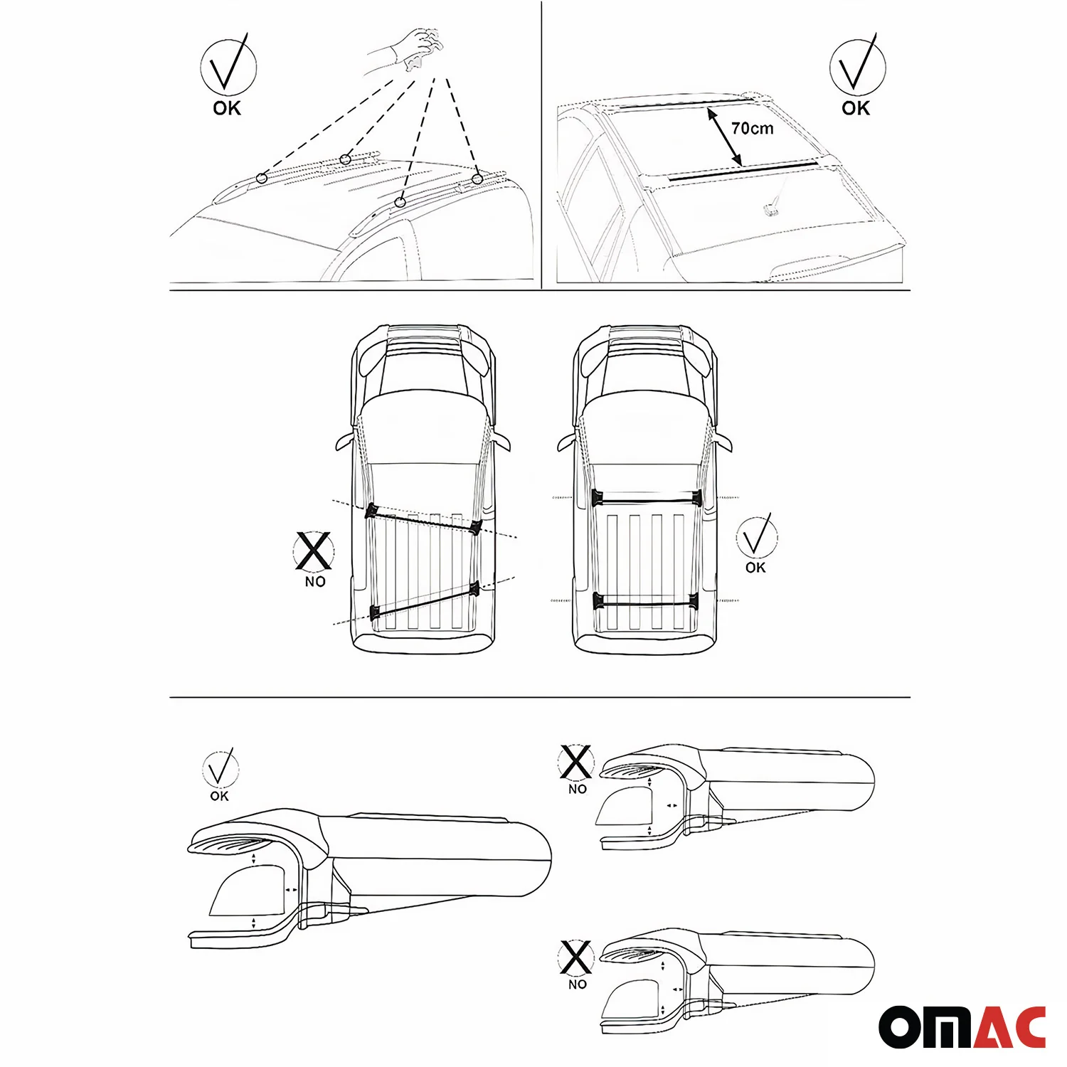 2010-2017 GMC Terrain Roof Rack Cross Bars Black - Image 6
