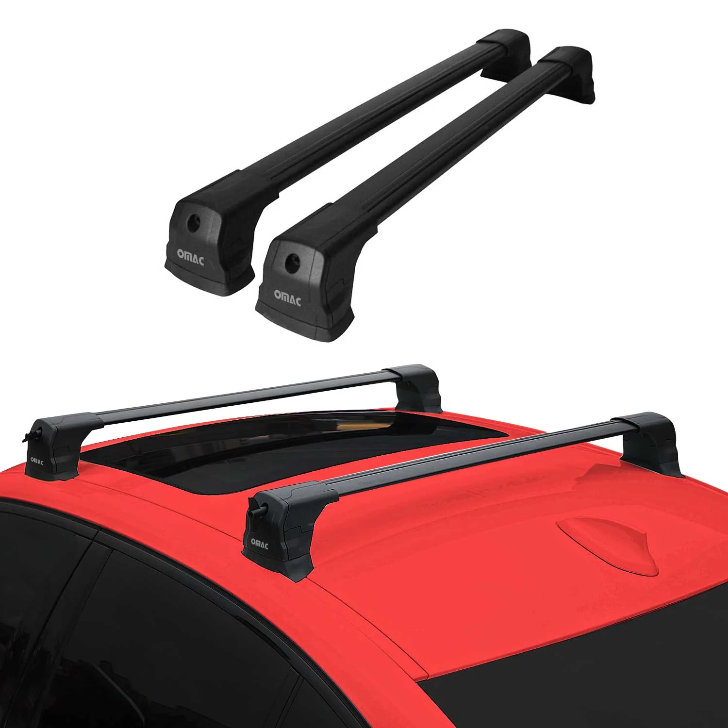 2007-2012 Mazda CX-7 Roof Rack Cross Bars Black - Image 2