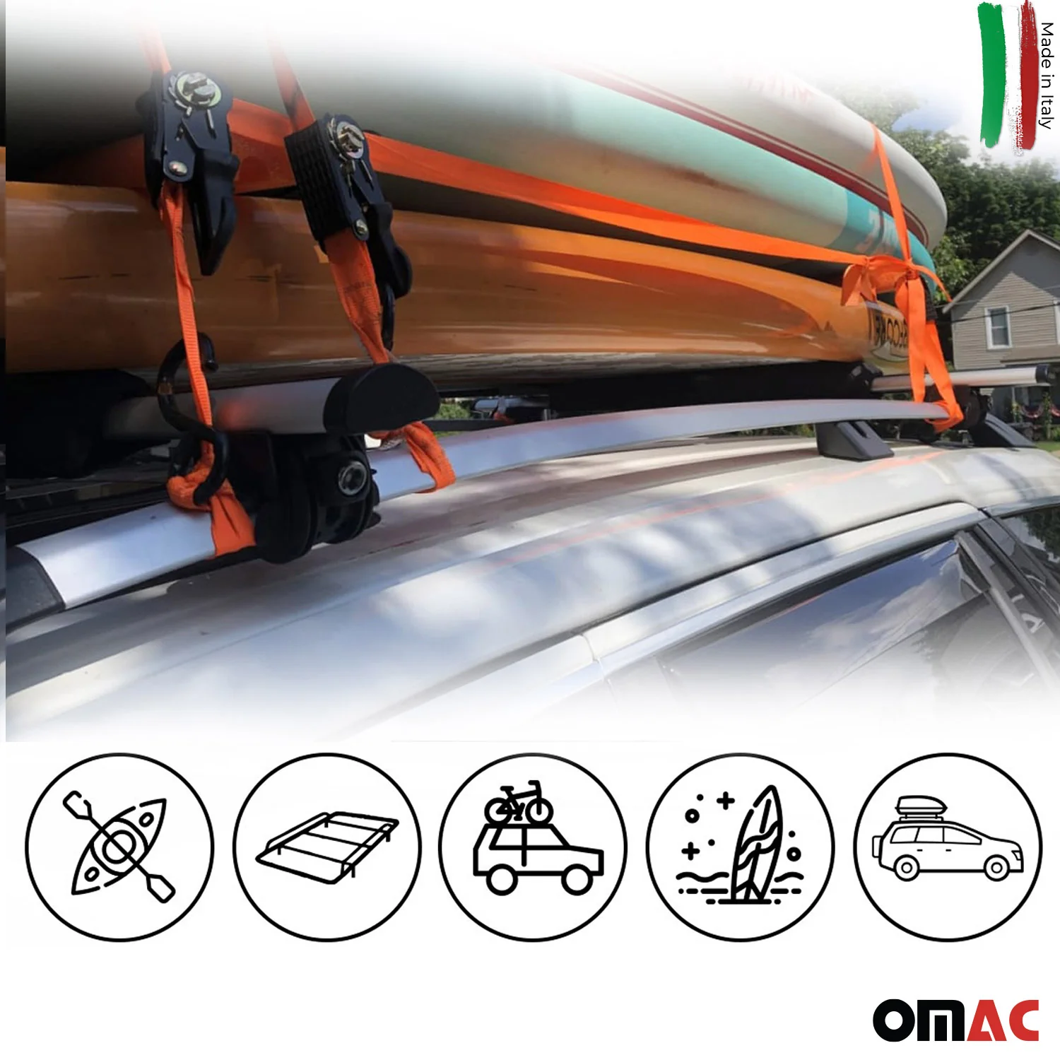 2007-2013 Mitsubishi Outlander Roof Rack Cross Bars Silver - Image 7