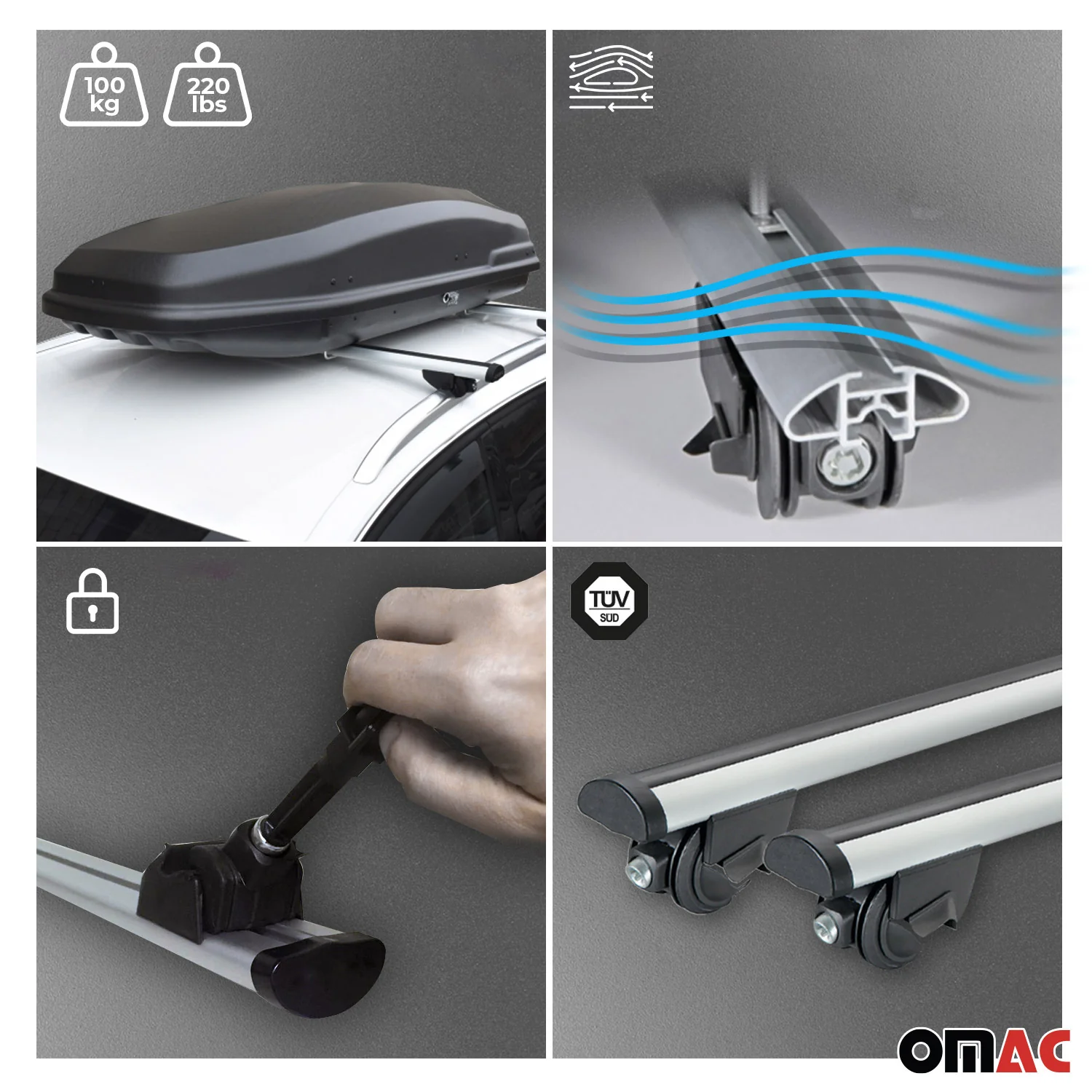 2017-2020 Nissan Rogue Sport Roof Rack Cross Bars Silver - Image 5