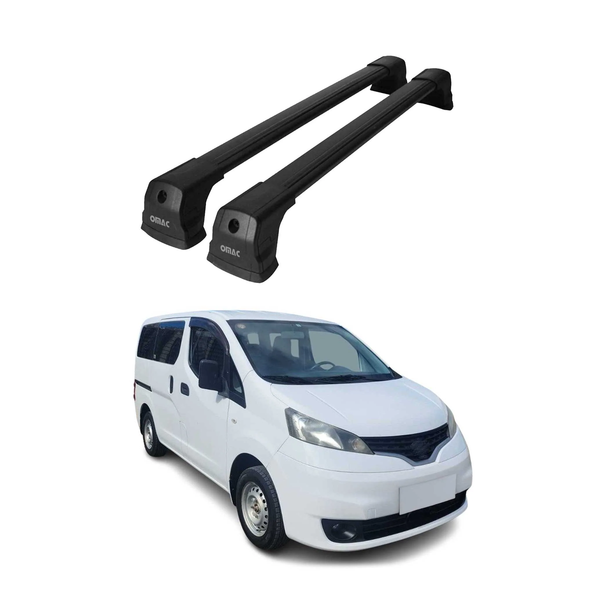 2015-2018 Chevrolet City Express Roof Rack Cross Bars Black