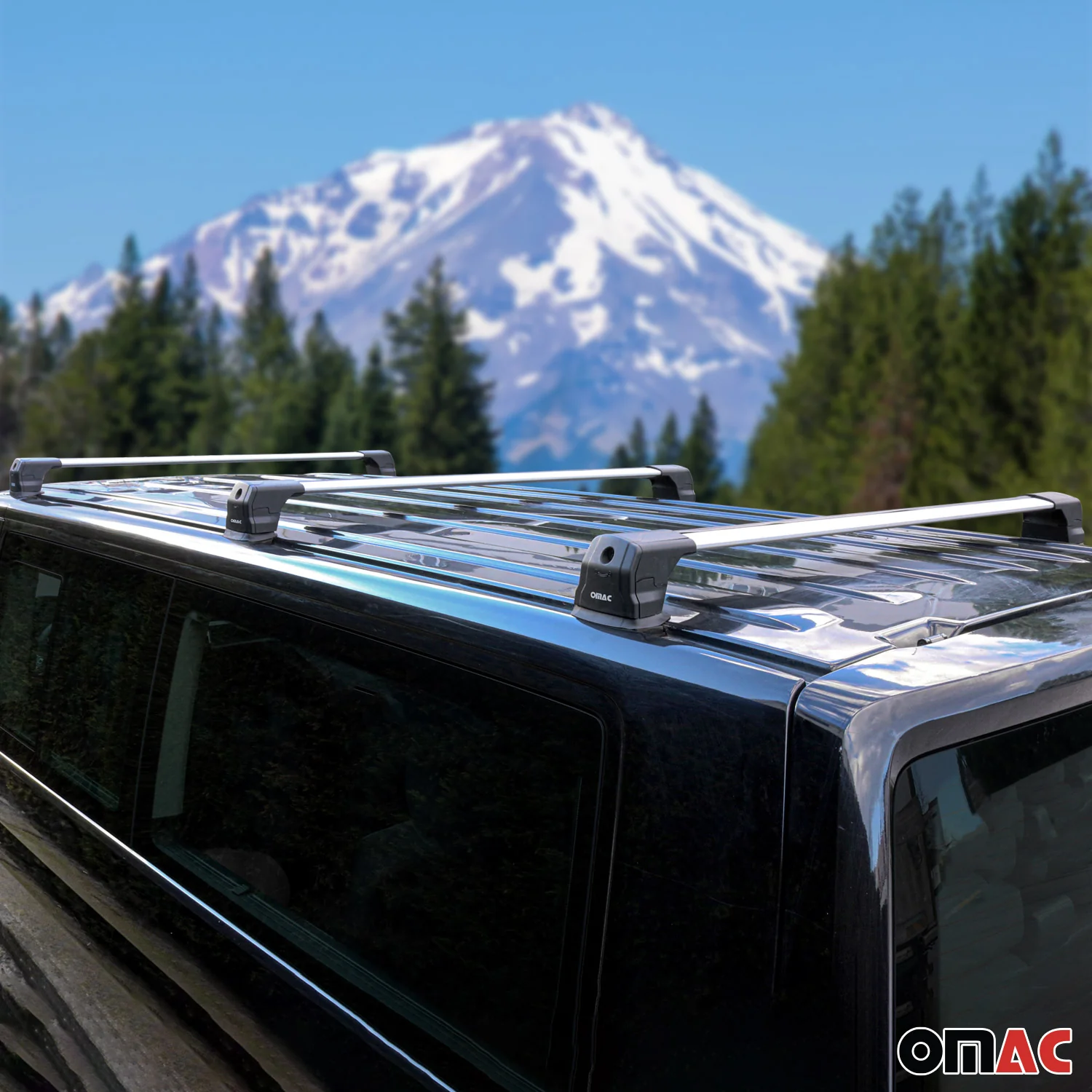 2015-2018 Chevrolet City Express Roof Rack Cross Bars 3Pcs Silver - Image 3