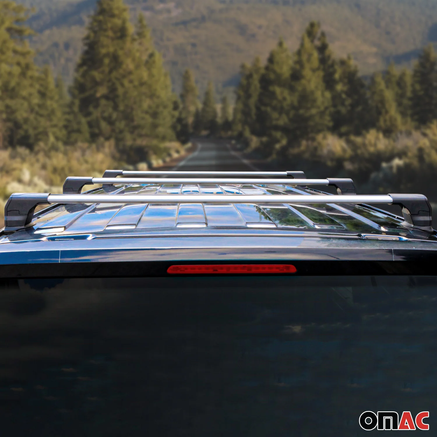 2015-2018 Chevrolet City Express Roof Rack Cross Bars 3Pcs Silver - Image 9