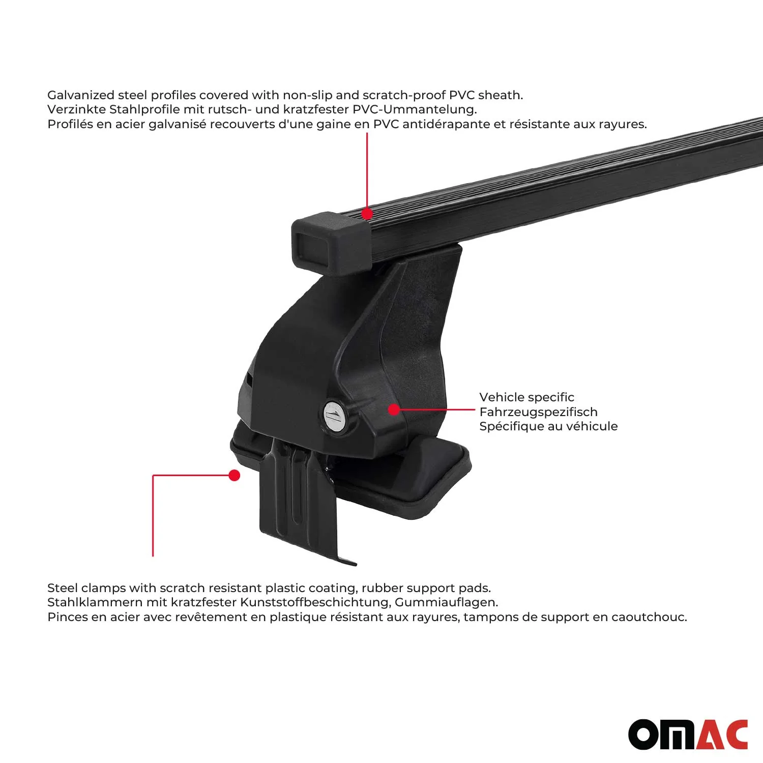 2022-2026 Honda Civic Roof Rack Cross Bars Black - Image 5