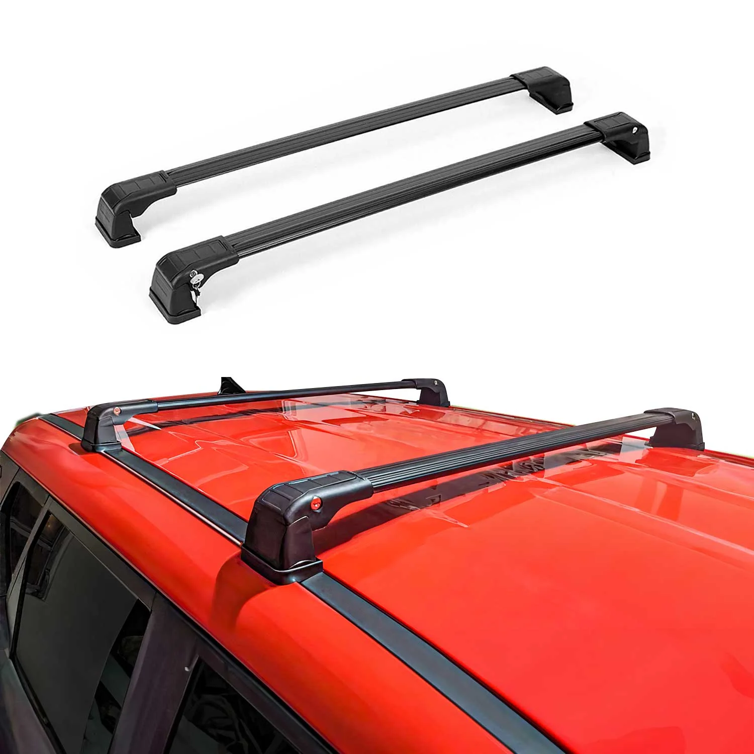 2009-2021 Mazda 6 Sedan Roof Rack Cross Bars Black - Image 2