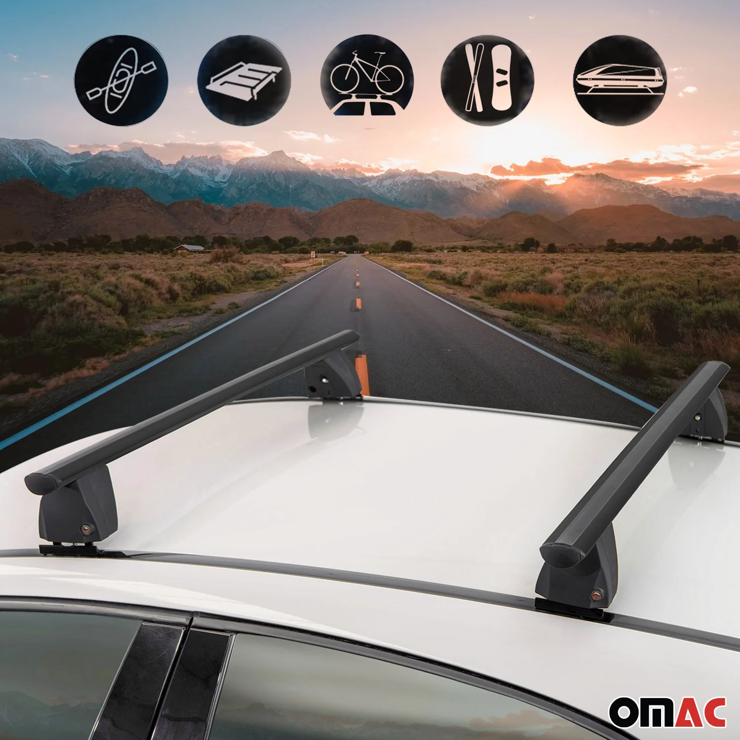 2013-2016 Mazda CX-5 Roof Rack Cross Bars Black - Image 3