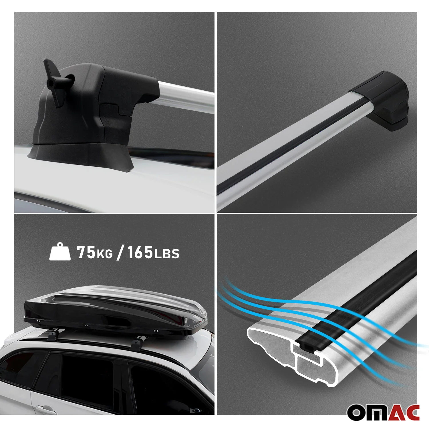 2013-2021 Nissan NV200 Roof Rack Cross Bars 3Pcs Silver - Image 7
