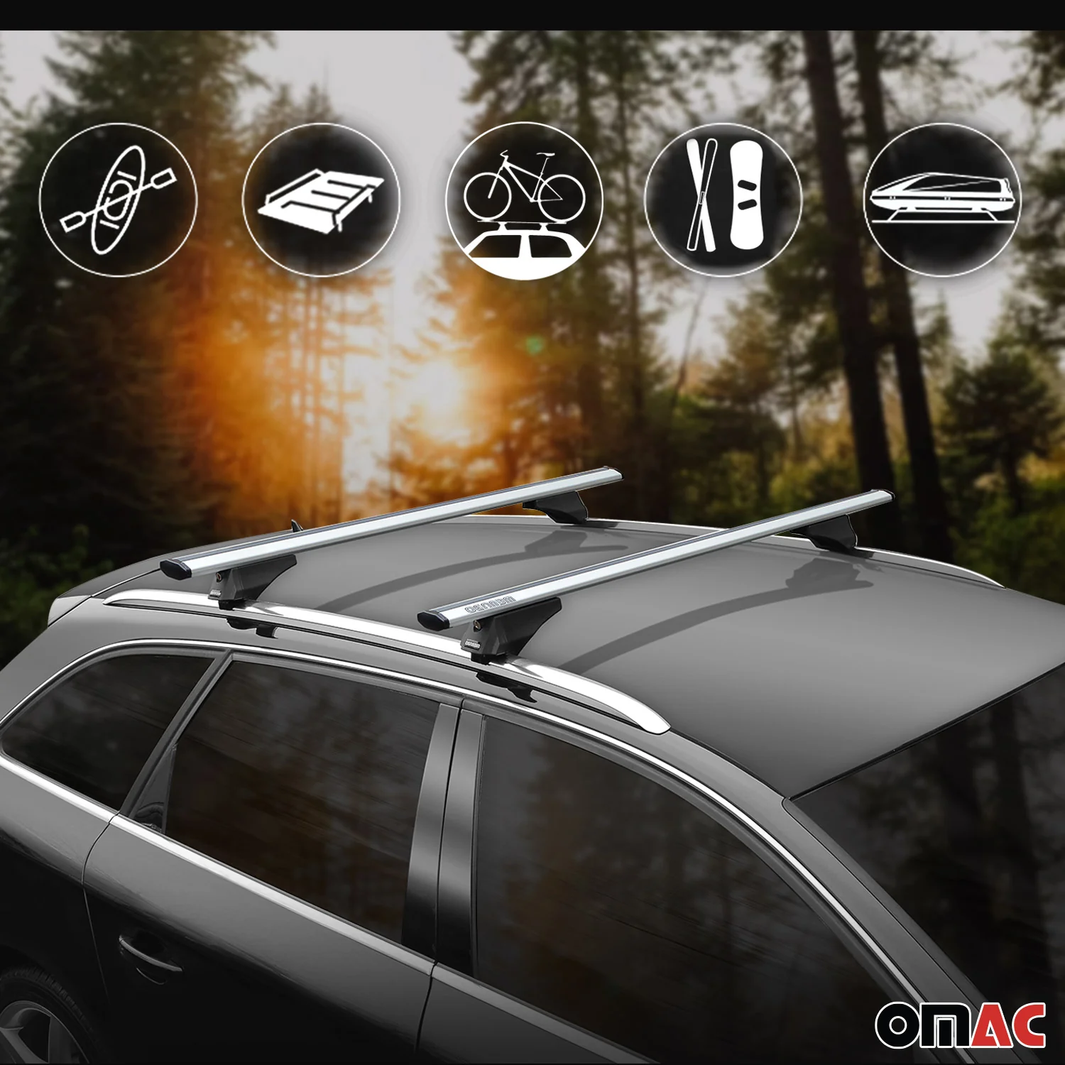 2021-2026 Porsche Taycan Cross Turismo Roof Rack Cross Bars Silver - Image 5