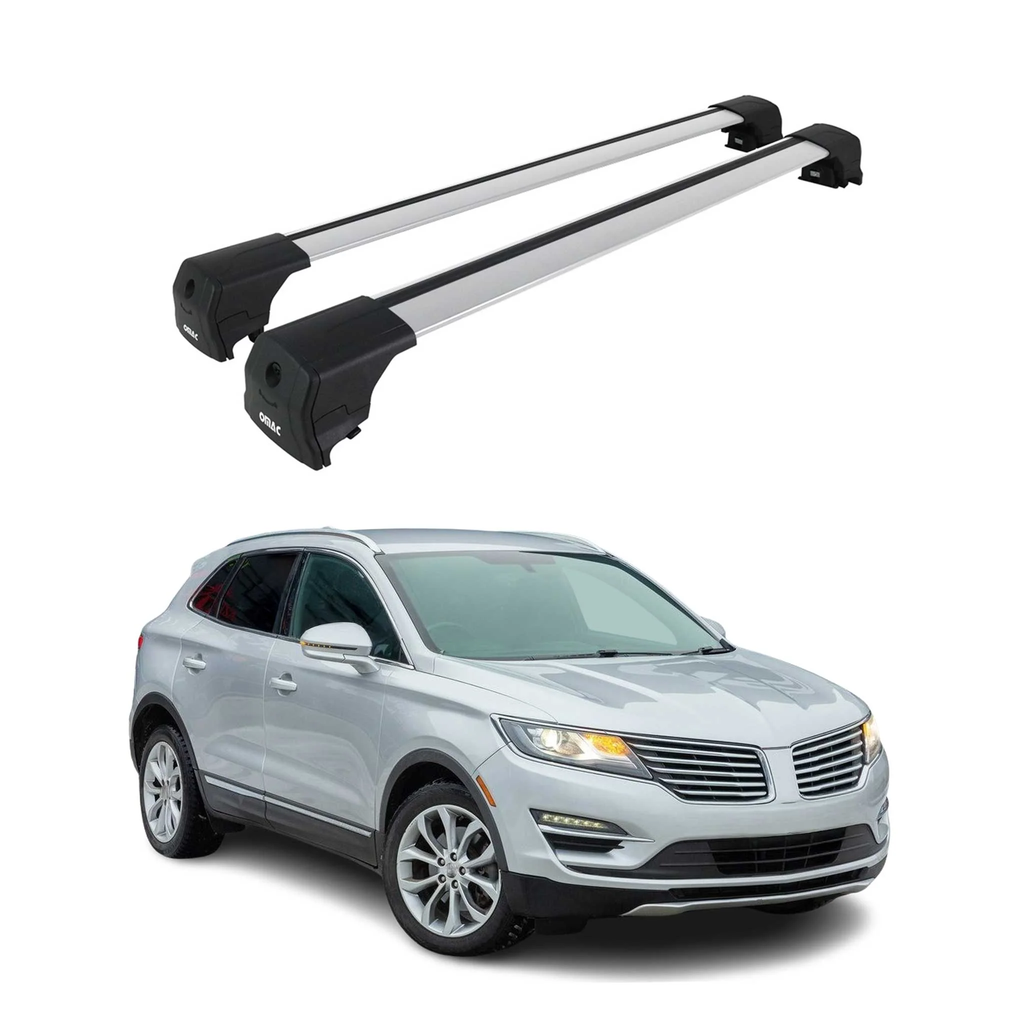 2015-2019 Lincoln MKC Roof Rack Cross Bars Silver