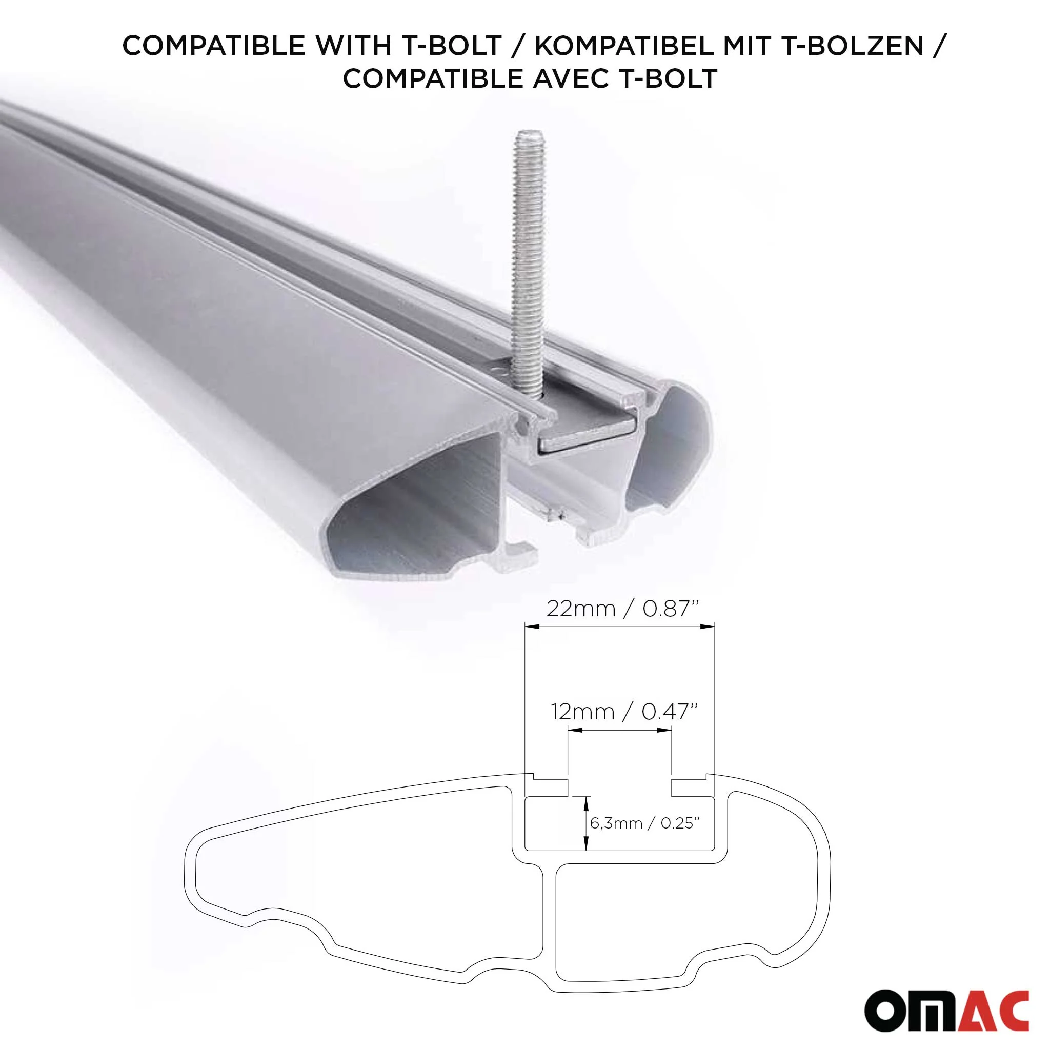 2015-2019 Lincoln MKC Roof Rack Cross Bars Silver - Image 5