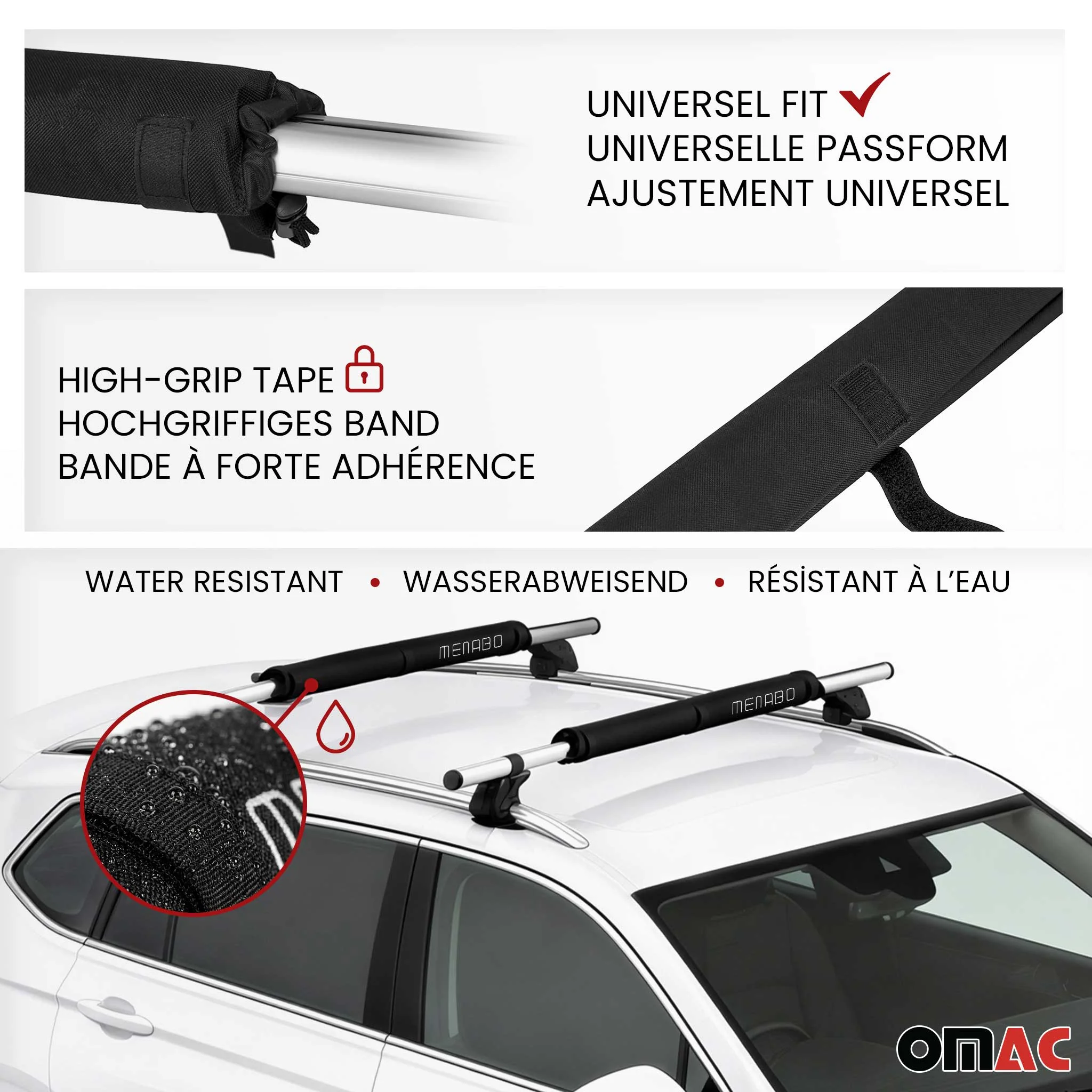 Car Roof Rack Pads Surfboard Kayak Canoe Crossbars Protection 2 Pcs Set - Image 3