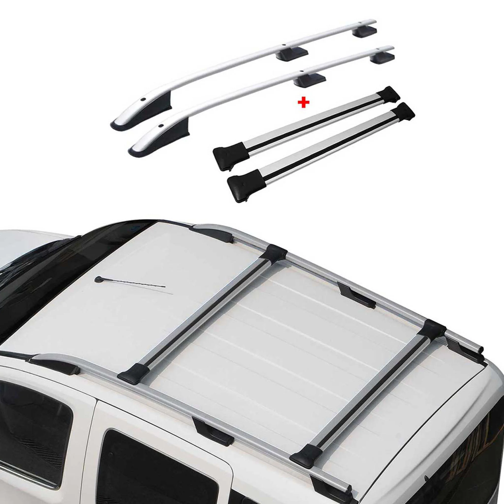 2015-2020 Ford Transit SWB Roof Racks & Roof Rack Rails Silver - Image 5