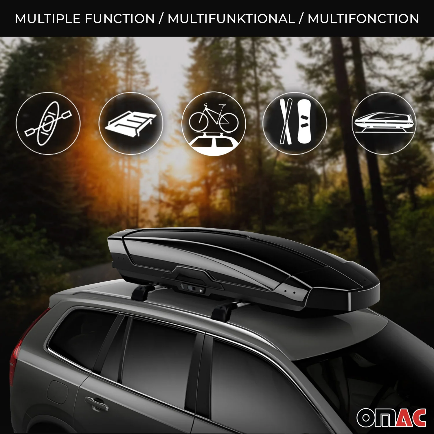 2017-2024 Volvo V90 Cross Country Roof Rack Cross Bars Black - Image 7