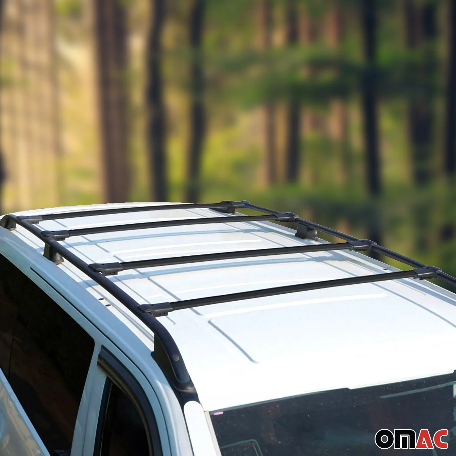 2016-2024 Mercedes Metris Roof Rack Cross Bars Black - Image 4