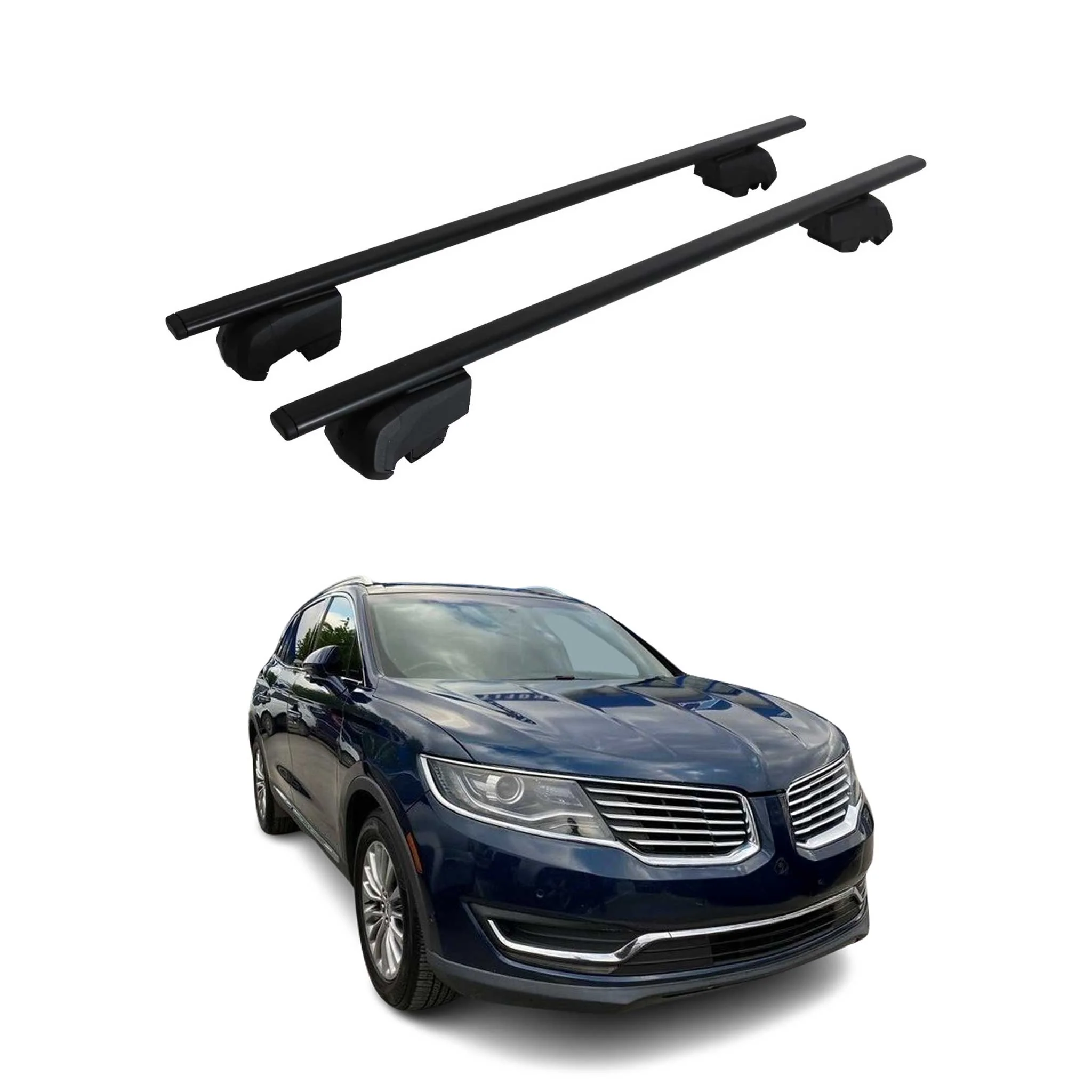 2016-2018 Lincoln MKX Roof Rack Cross Bars Silver