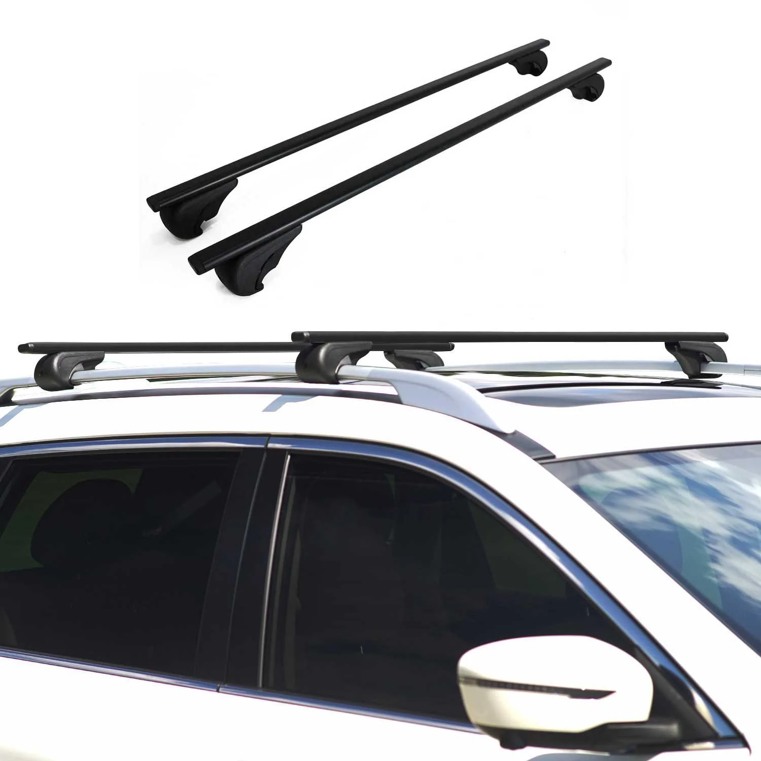 2004-2009 Nissan Quest Roof Rack Cross Bars Black - Image 2