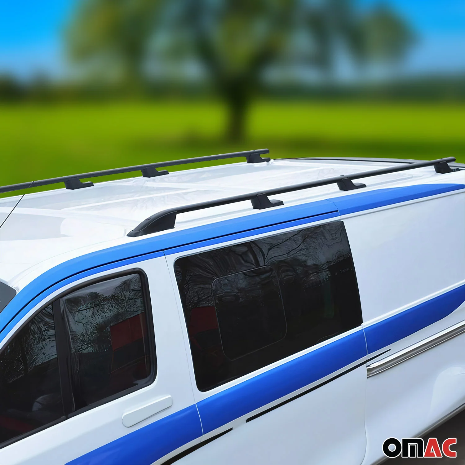 2015-2026 Ford Transit L3 LWB Roof Rack Rails Side Rails Black - Image 2