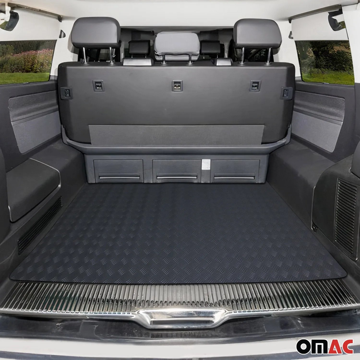 Truck Bed Liner Trunk Mat Trimmable Rubber Pickup Flooring Mat Black & Grey - Image 2