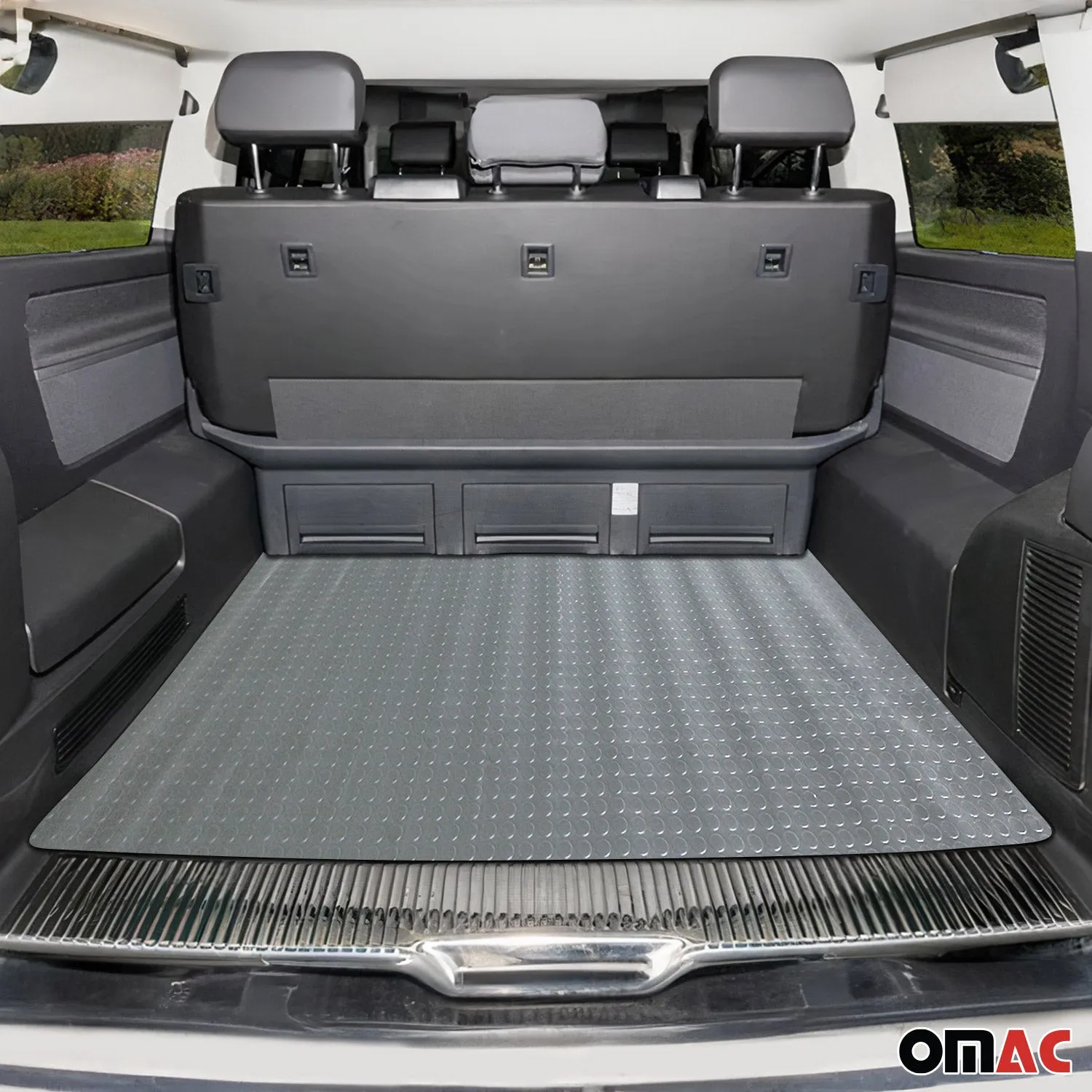 Rubber Pickup Truck Bed Liner Trunk Mat Trimmable Flooring Mat Black & Grey - Image 2