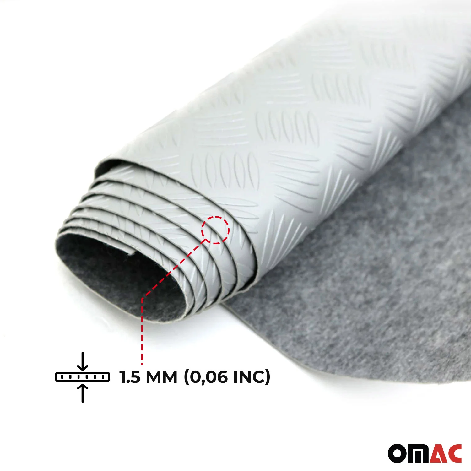 Rubber Pickup Trunk Mat Truck Bed Liner Trimmable Flooring Mat Black & Grey - Image 4