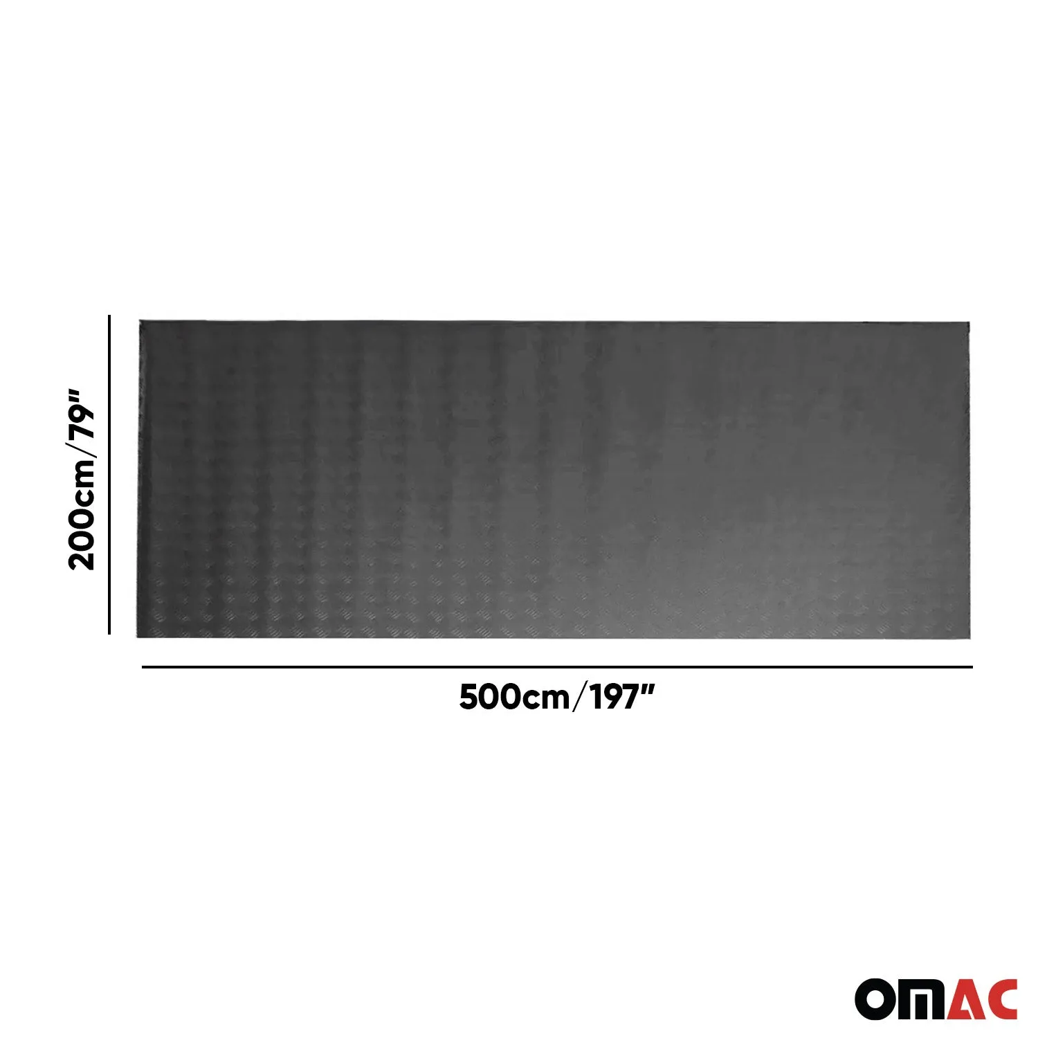 Rubber Truck Bed Liner Trunk Mat Floor Liner 197x79 inch Chequered Black - Image 3