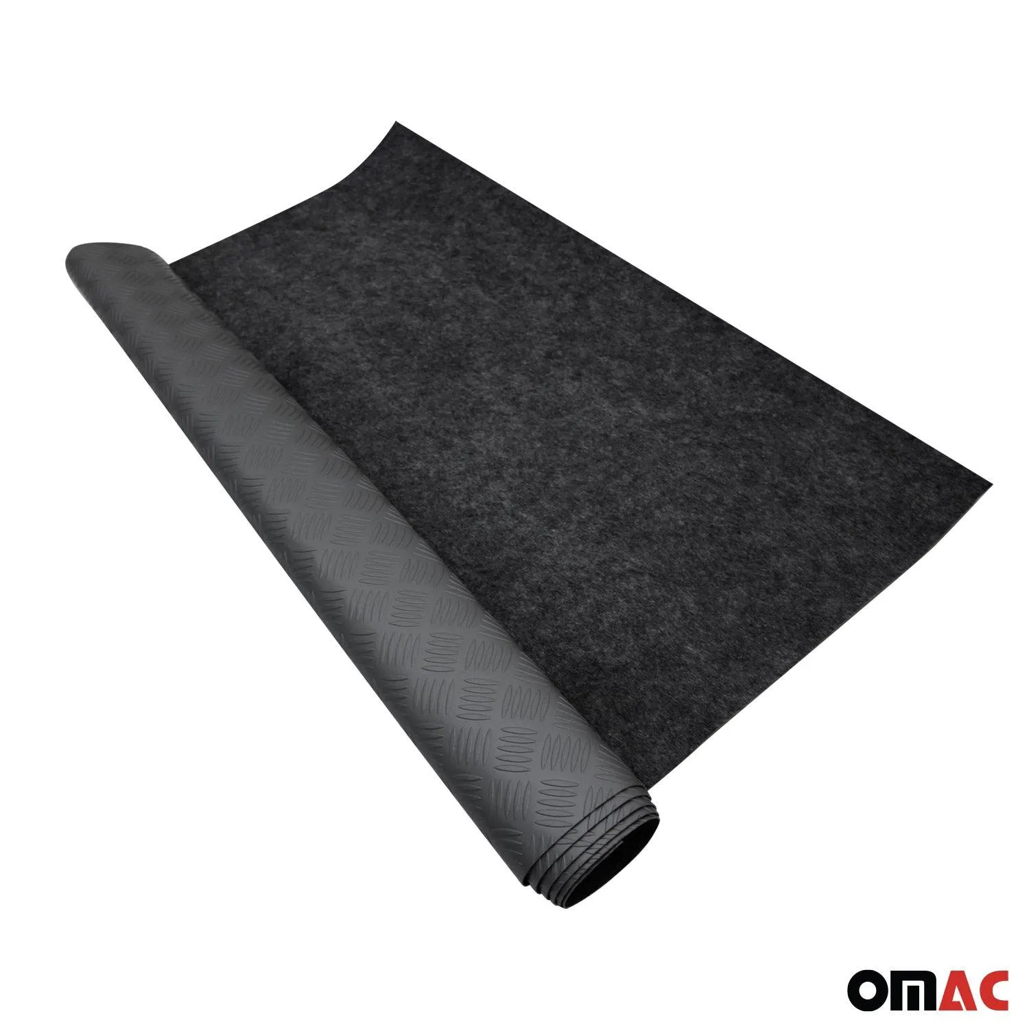 Rubber Truck Bed Liner Trunk Mat Floor Liner 40x79 inch Chequered Black - Image 5