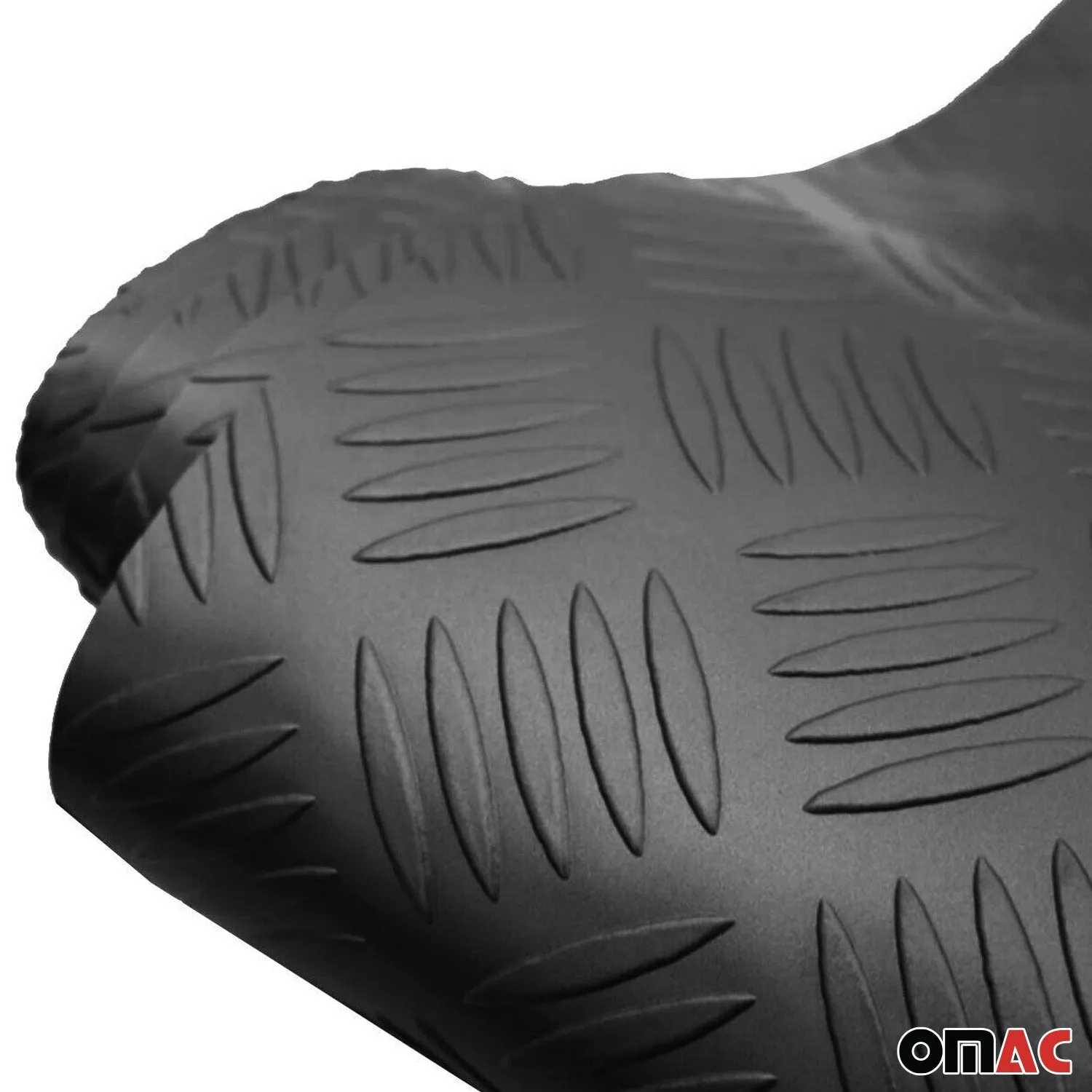 Rubber Truck Bed Liner Trunk Mat Floor Liner Alu. Look Chequered Black 118"x79" - Image 6