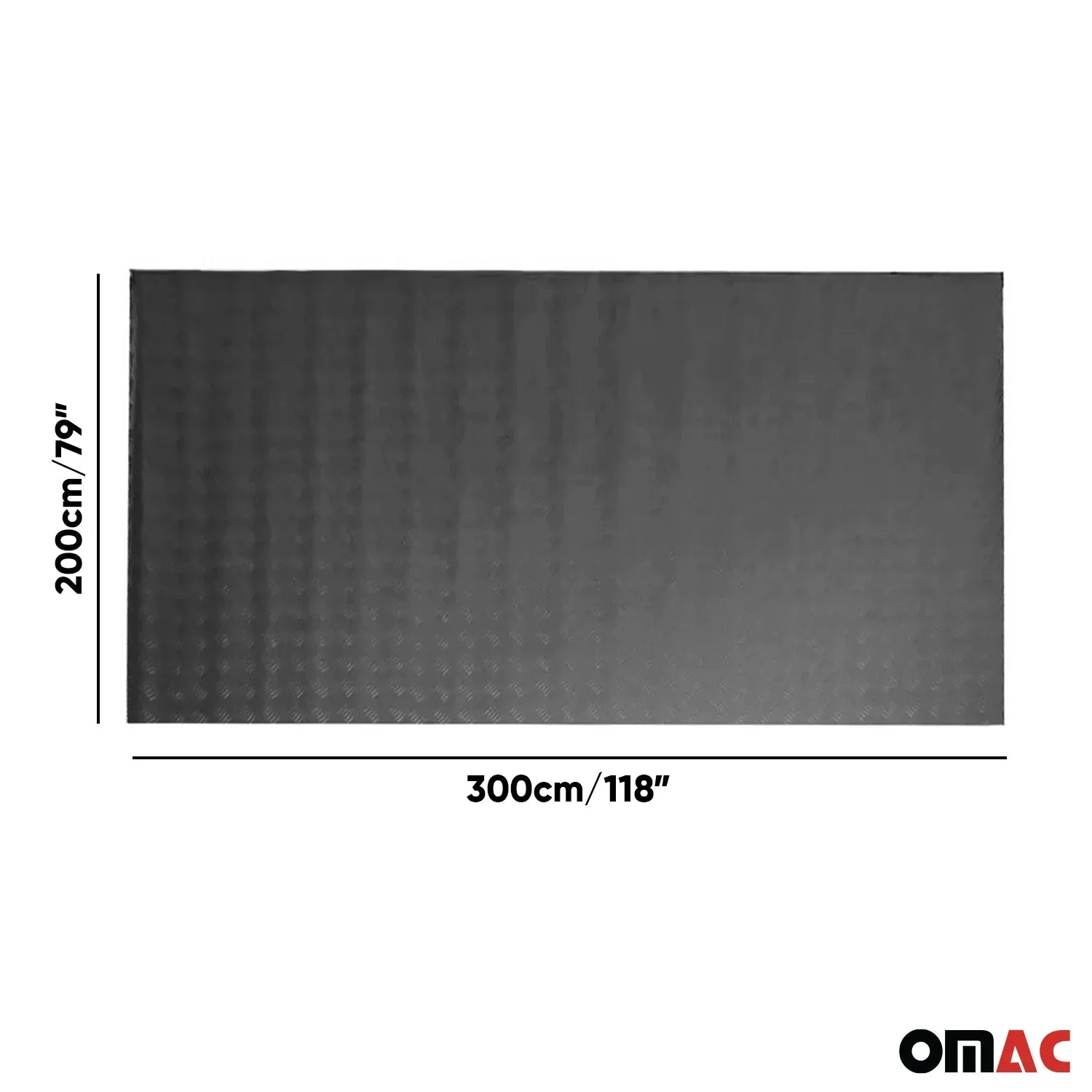 Rubber Truck Bed Liner Trunk Mat Floor Liner Alu. Look Chequered Gray 118"x79" - Image 3