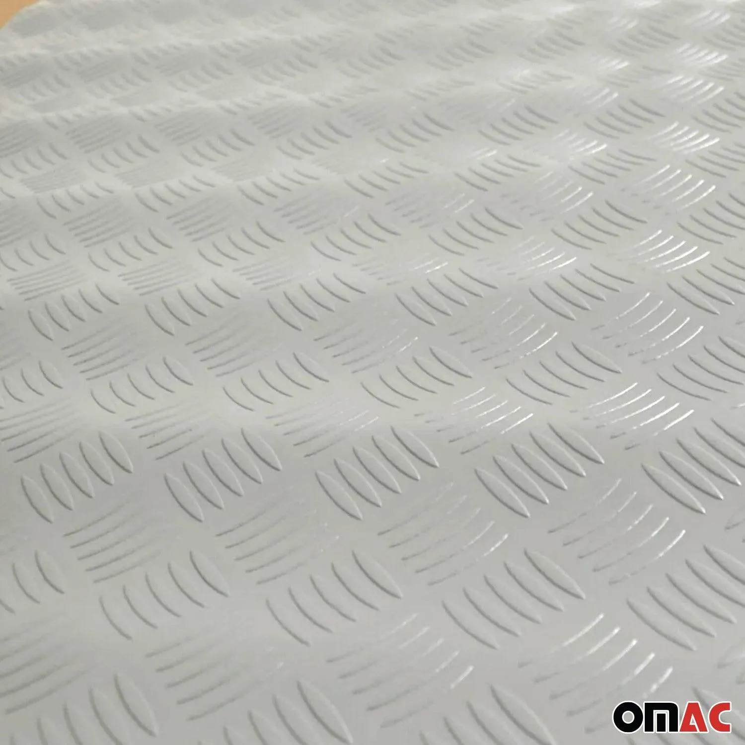Rubber Truck Bed Liner Trunk Mat Floor Liner Alu. Look Chequered Gray 118"x79" - Image 7