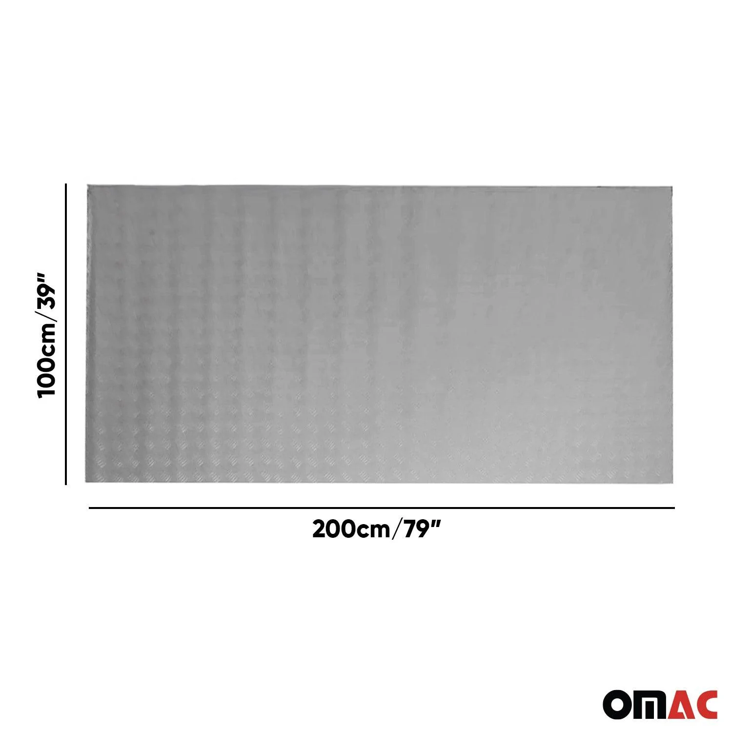 Rubber Truck Bed Liner Trunk Mat Floor Liner Alu. Look Chequered Gray 40"x79" - Image 3