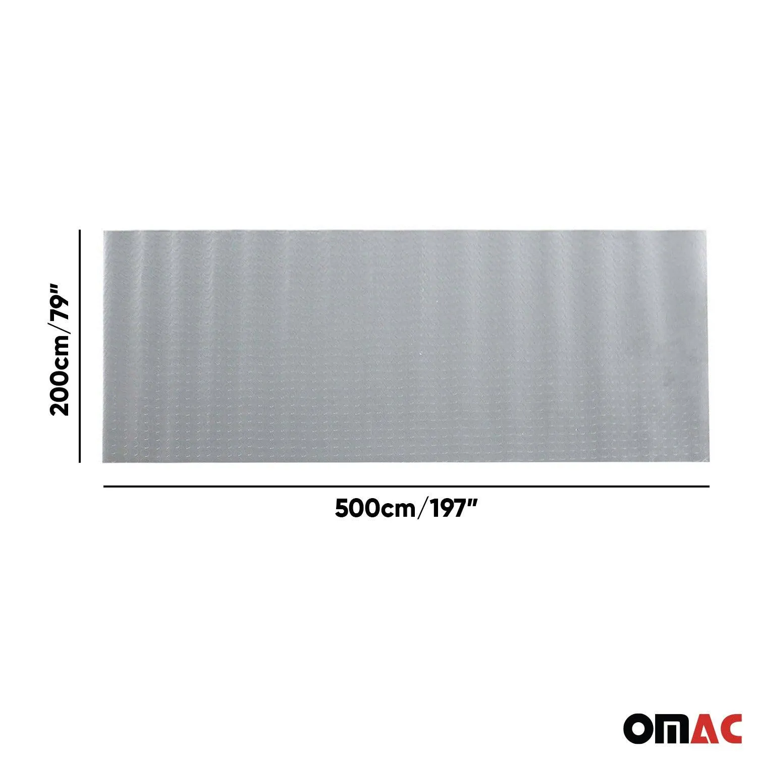 Rubber Truck Bed Liner Trunk Mat Floor Liner Alu. Look Penny Gray 197"x79" - Image 3