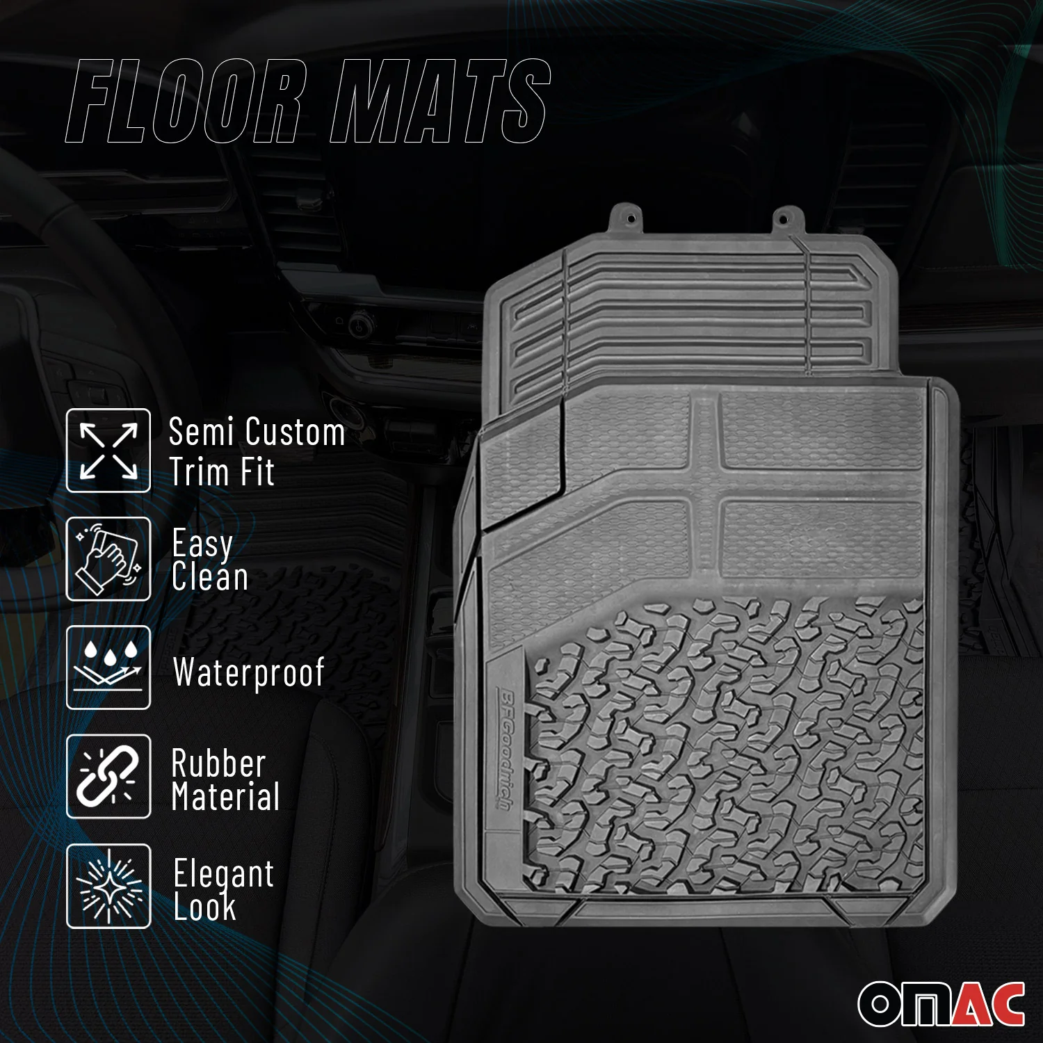 Semi Custom Trim fit Floor Mats Liners for Dodge Trucks & SUV All Season Rubber - Image 4