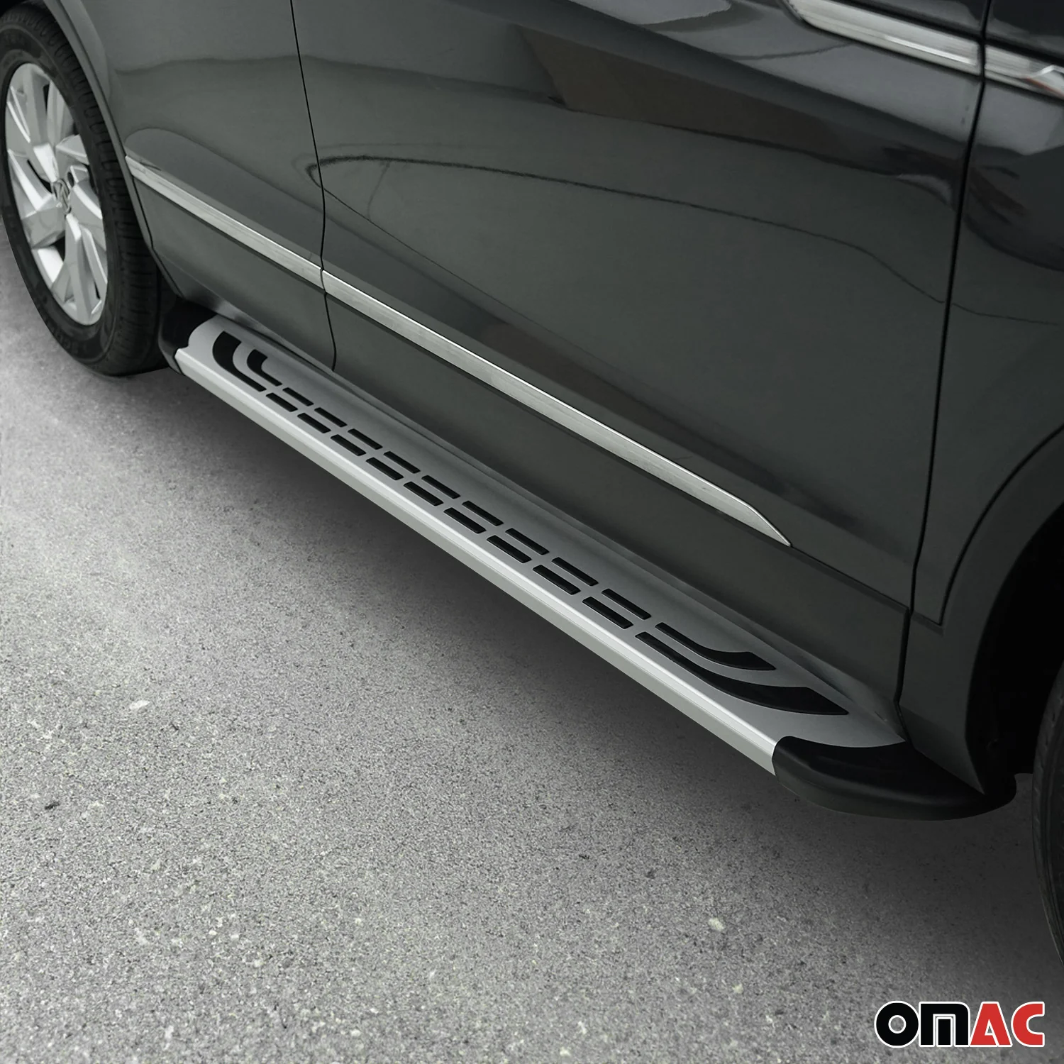 2009-2017 VW Tiguan Running Boards Side Steps Silver - Image 3